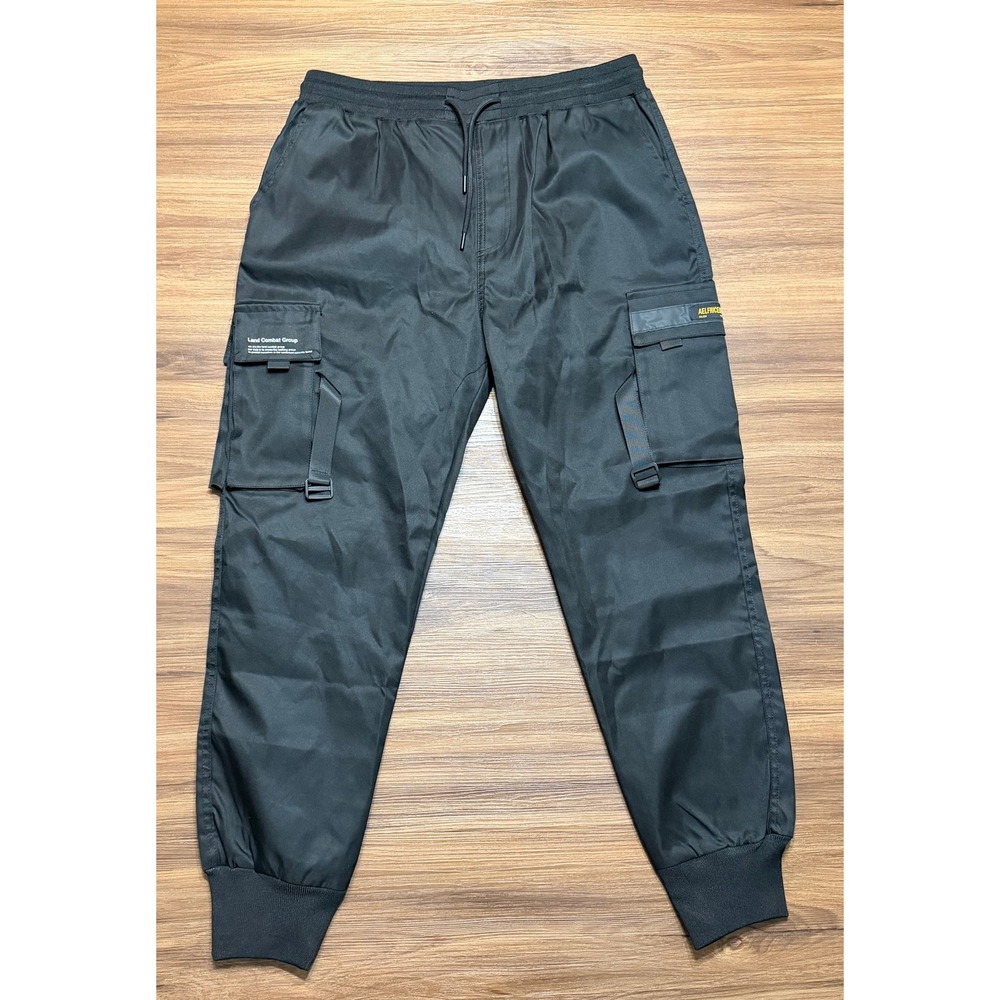 Aelfric Eden Mens Black Land Combat Cargo Jogger Pants Tactical Streetwear Sz XL